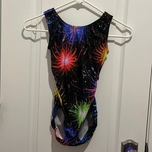Gymnastics leotard- Child large - firework pattern